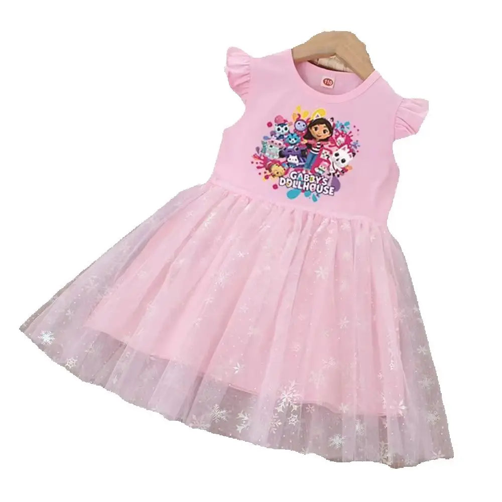 Robe d'été pour filles, nouveauté, vêtements pour enfants, manches courtes, confortable et respirante, robe de princesse mignonne pour enfants, fête d'anniversaire de bébé.