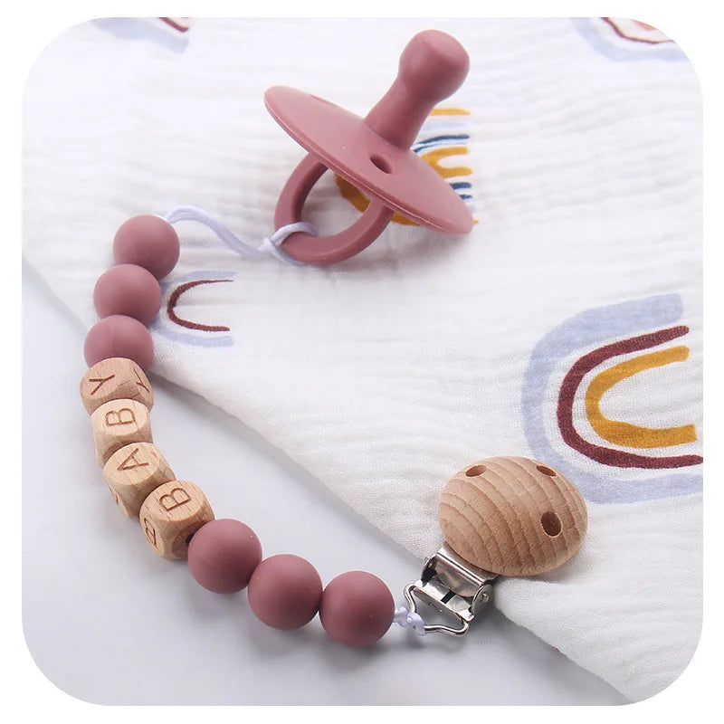 Attaches-tétines personnalisées avec prénom, anneaux de dentition, jouets, attaches-tétines, chaînes, accessoires pour bébés, cadeaux de naissance, personnalisables.