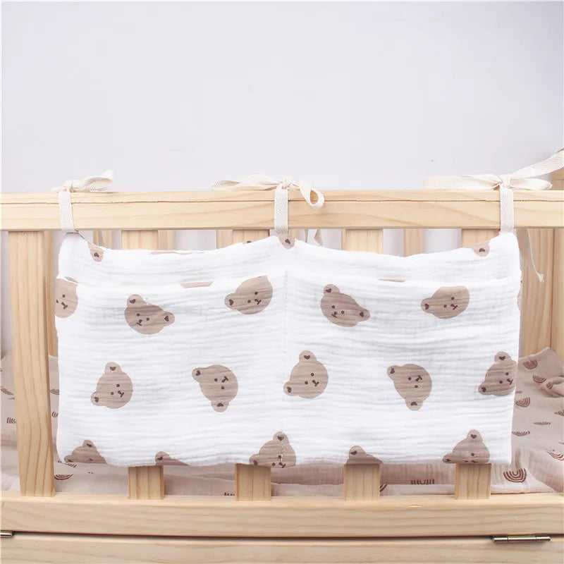 Organisateur de lit bébé, sac de rangement pour lit bébé à 2 poches, sac à couches suspendu pour bébé, sac à jouets pour bébé, rangement pour poussette.