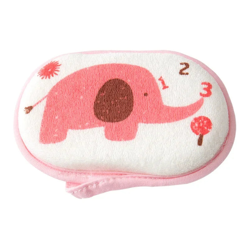 1 éponge de bain douce en coton brossé pour bébé, motif éléphant, accessoire de toilette pour nouveau-né et tout-petit.