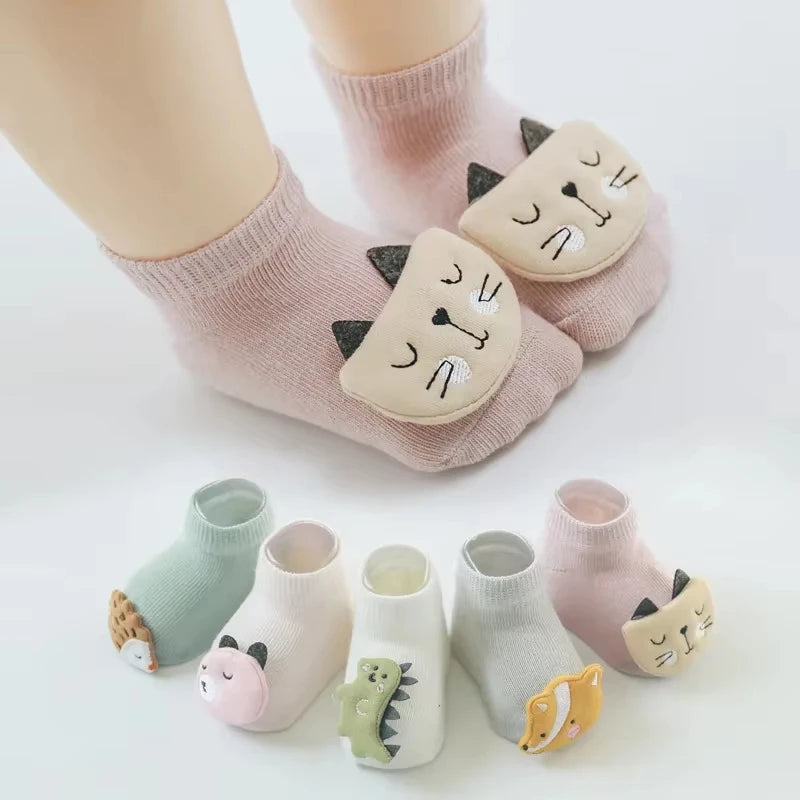 Chaussettes pour bébés filles et garçons, accessoires pour nouveau-nés, antidérapantes, motifs animaux, cadeaux pour enfants.