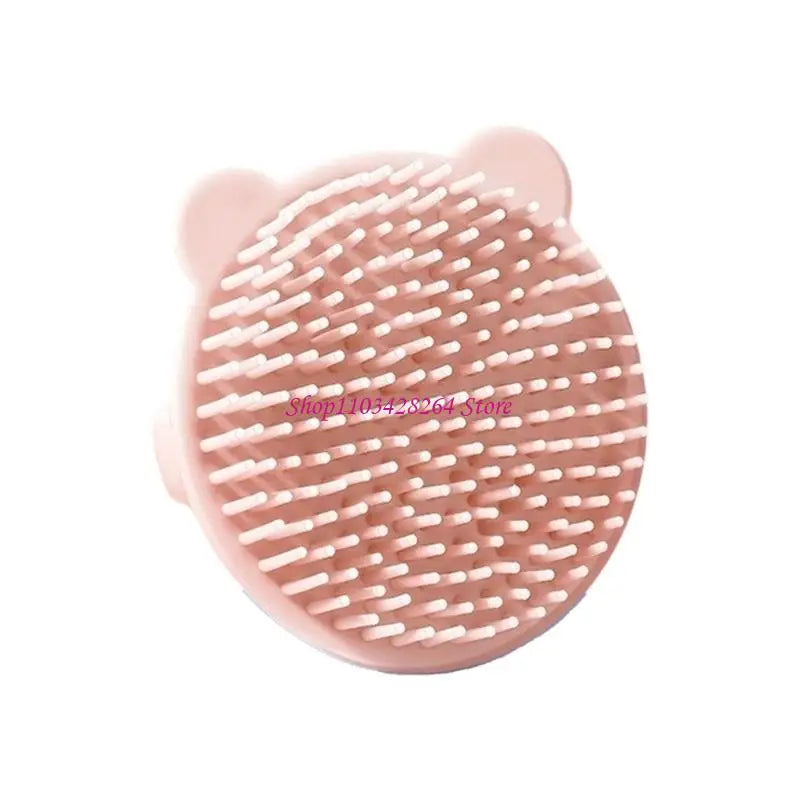 Brosse à shampoing pour bébé à embout rond, en silicone doux, nettoyant pour le cuir chevelu, brosse à cheveux motif animaux amusants, accessoire de bain pour nourrisson.