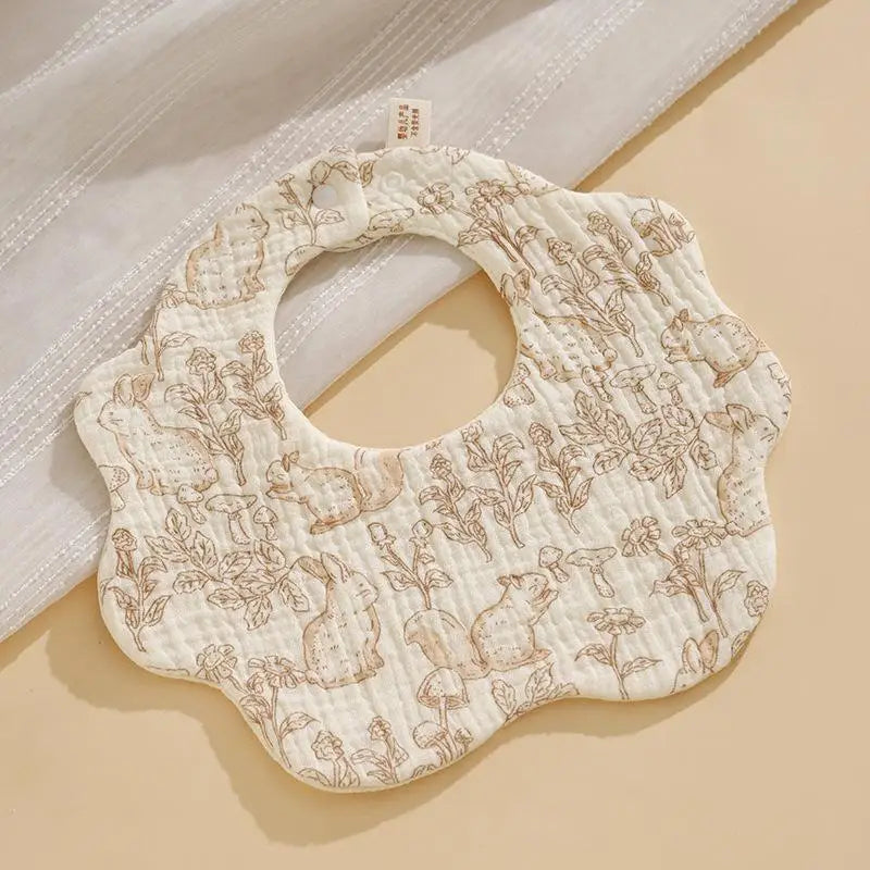 ✰✪1 Bavoir bébé en coton pour nouveau-né, bavoir bandana absorbant la salive, bavoir à volants et à fleurs, accessoires pour bébé