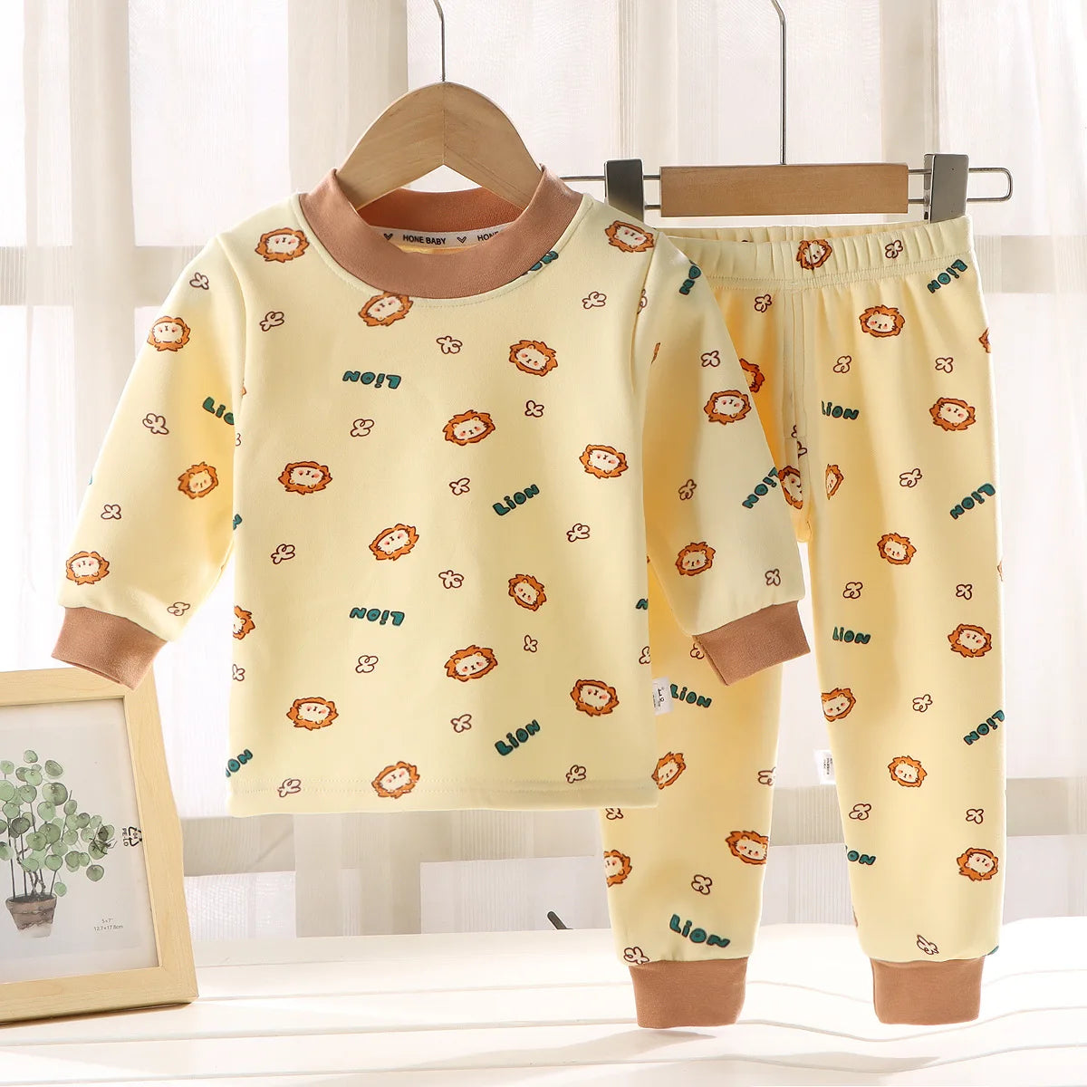 Kids Autumn Winter Thicken Warm Pajamas Toddler Baby Cute Cartoon Long Sleeve Pyjamas Boys Girls Casual Sleepwear Clothing Sets