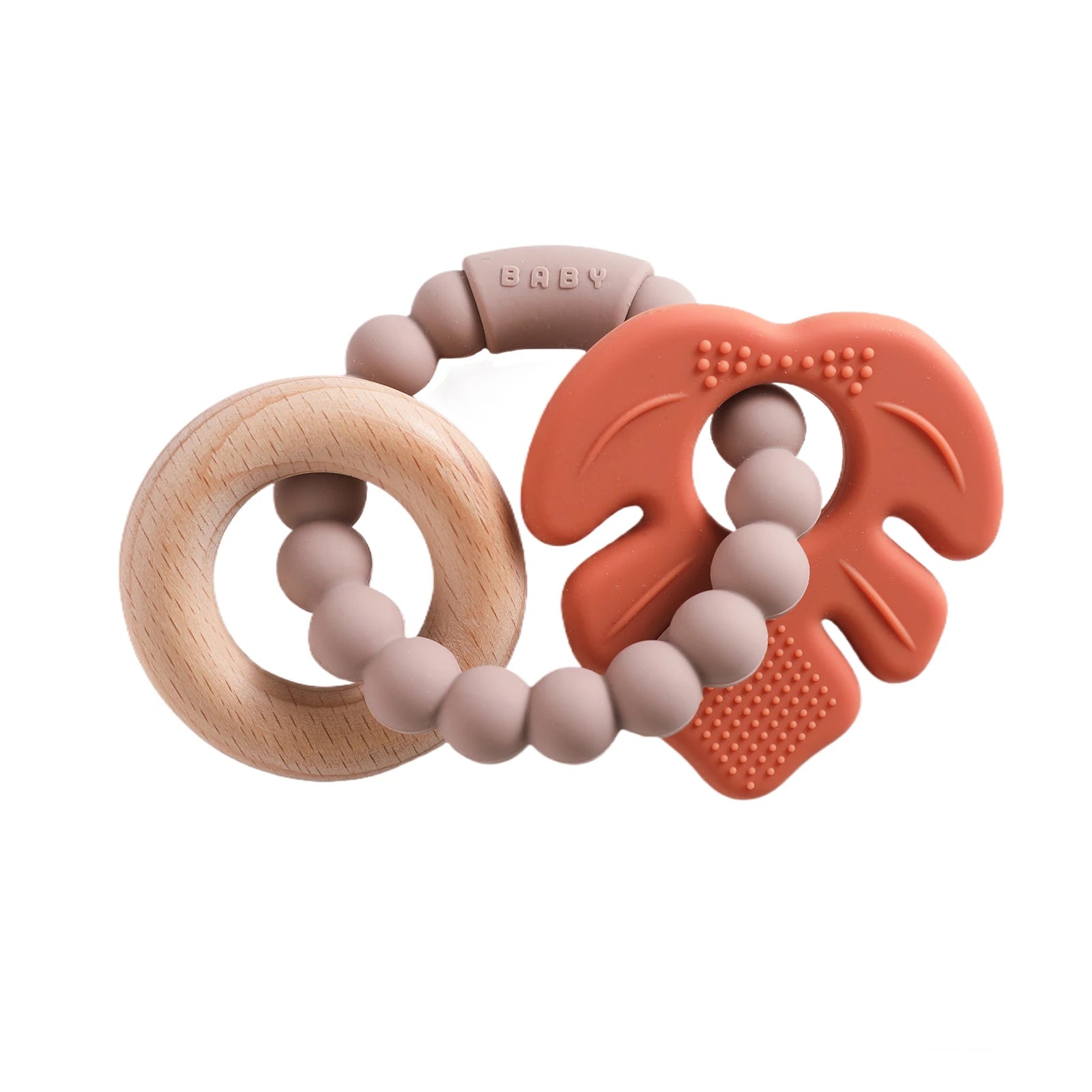 Anneau de dentition en silicone alimentaire (1 pièce), jouet pour bébé de 0 à 12 mois, anneau de dentition sensoriel pour tout-petits, bracelet de dentition planète en silicone. Accessoires inclus.