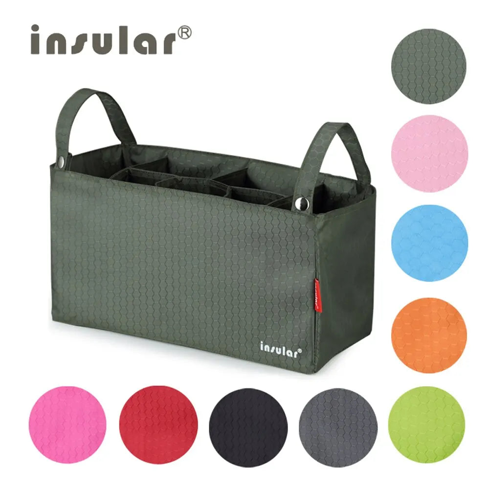 Sac de poussette Insular, organisateur pour maman, panier à langer avec crochet - Accessoires pour poussette pour nouveaux parents.
