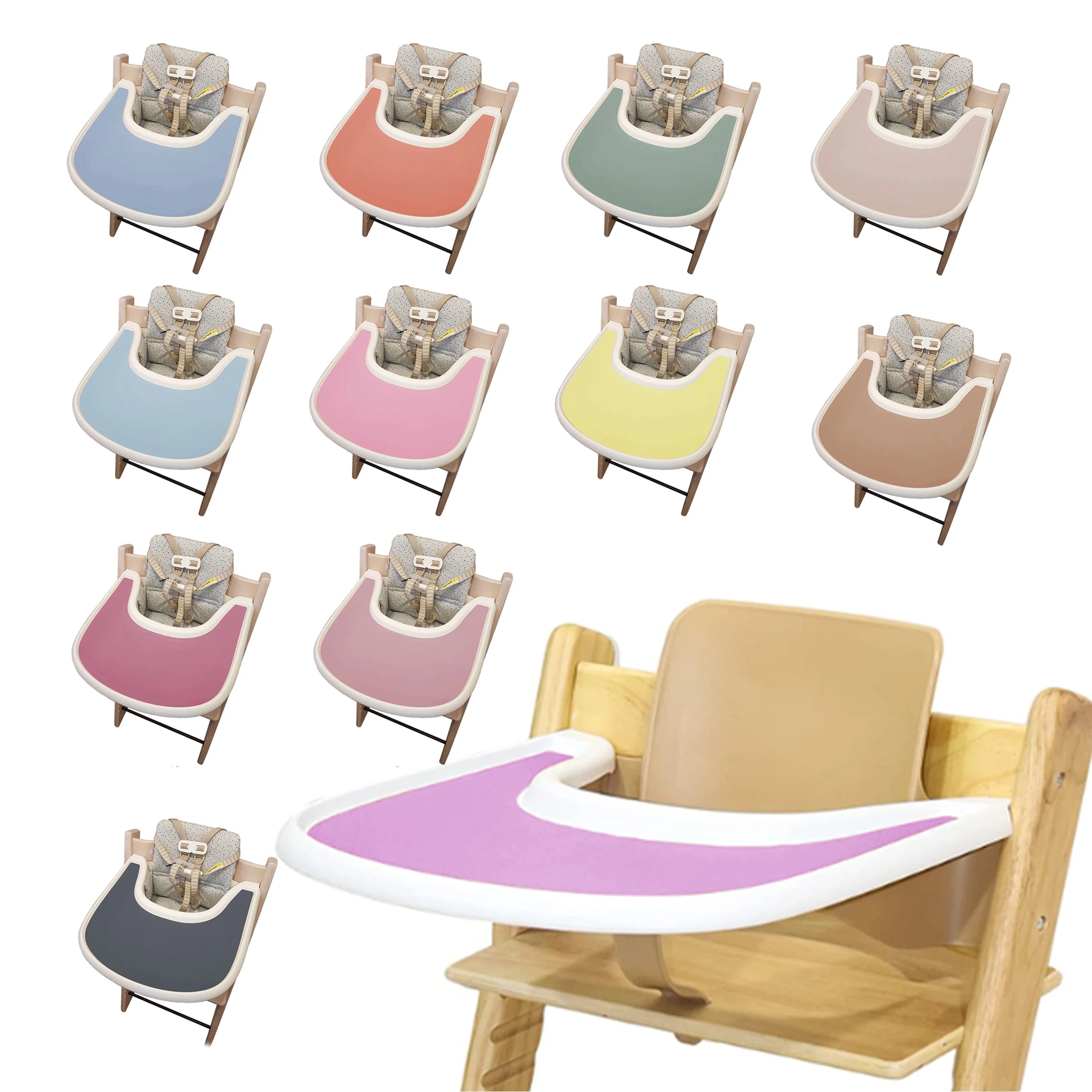 1 pièce - Tapis de table en silicone anti-trébuchement facile à nettoyer, tapis de repas pour bébé, plateau plat pour chaise haute.