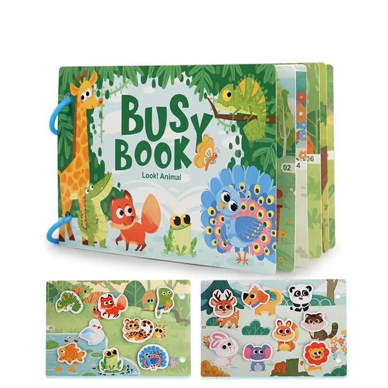 Livre d'activités Montessori pour bébé Mon premier livre d'activités Paste Early Learning Education Ty Jeu d'association de jouets pour bébés de 2 à 3 ans.