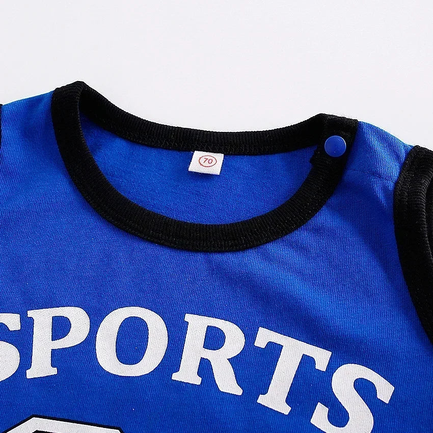 1 Set Rompers Basketball Kids Clothes Infantil Baby 23 Sport Clothing 18 Newborn Baby Rompers Cute Boys Girl Jumpsuits Blue
