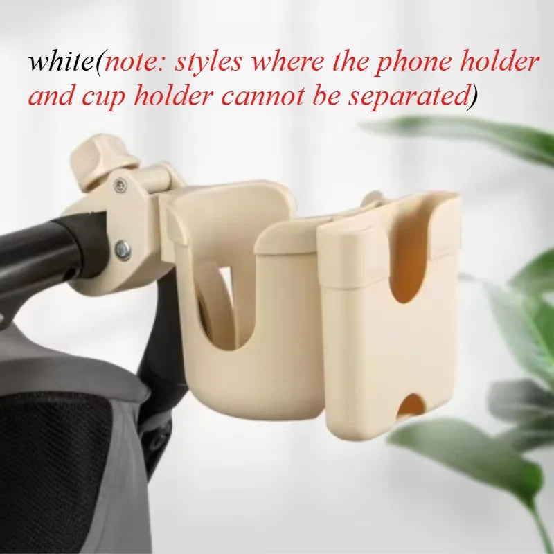Porte-gobelet 2 en 1 pour poussette, accessoire pour bébé, support pour téléphone portable, tasse à eau pour enfants, support pour thé au lait.