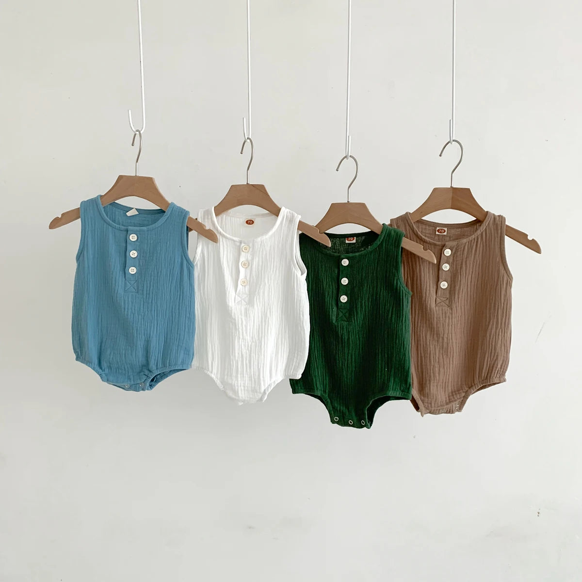 Baby Infant Newborn Girls&boys Comfort Button Sleeveless Romper Jumpsuit Bodysuit Summer Clothes