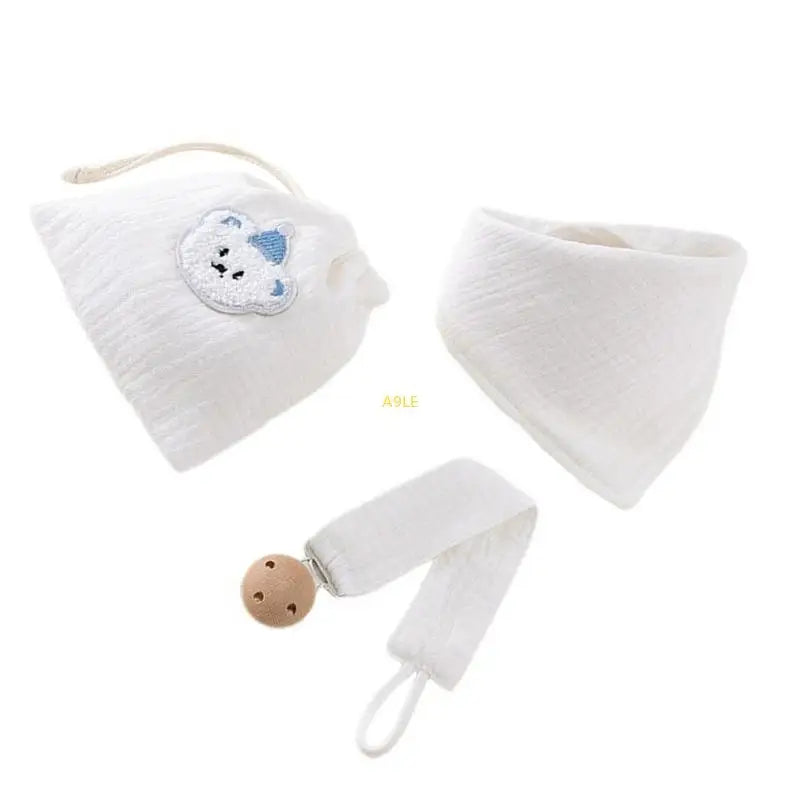 Bavoir pour bébé, attache-tétine en tissu absorbant la salive, sac de rangement inclus, accessoires d'alimentation.