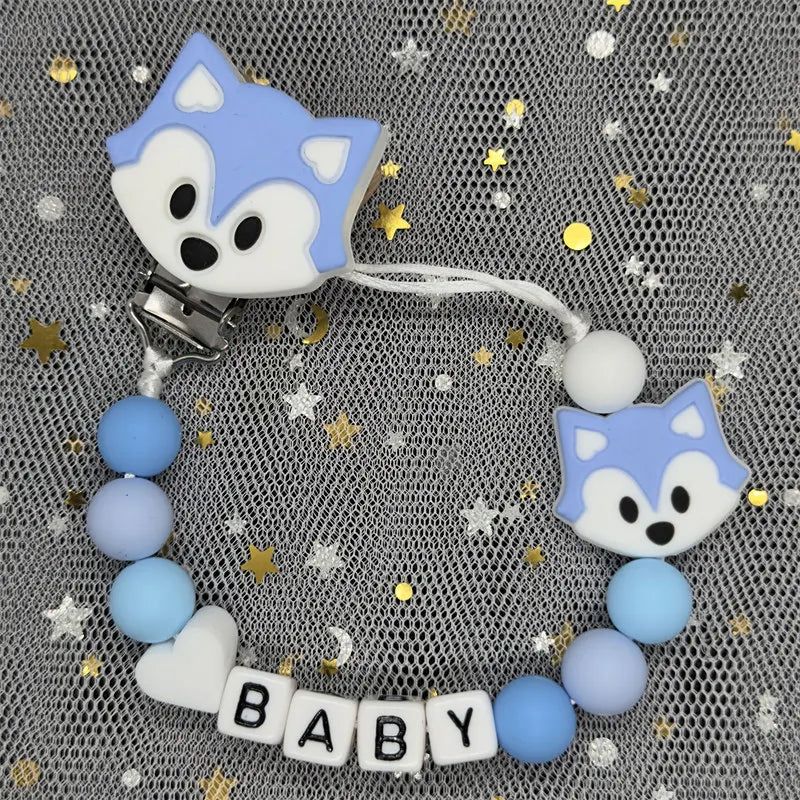 Attaches-tétines personnalisées gratuites avec prénom, jouets de dentition, attaches-tétines, chaînes, accessoires pour bébé, cadeau de naissance.