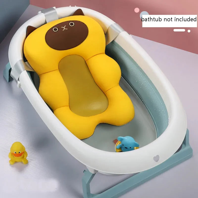Tapis de bain antidérapant pour bébé, coussin de soutien et de sécurité pour nouveau-né, oreiller doux en forme d'animal, accessoires de soin.