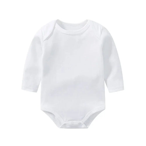 3/8PCS/LOT Long Sleeved Baby Bodysuits 100% Cotton Solid White Newborn Baby Boy Girl Rompers Infant Jumpsuit Ropa 0-12Month