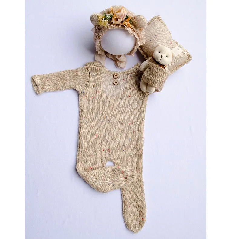 Newborn Photography Props  Newborn  Boy Girl Romper Hat Baby Romper Bodysuits Outfit  Photography  Props Clothing