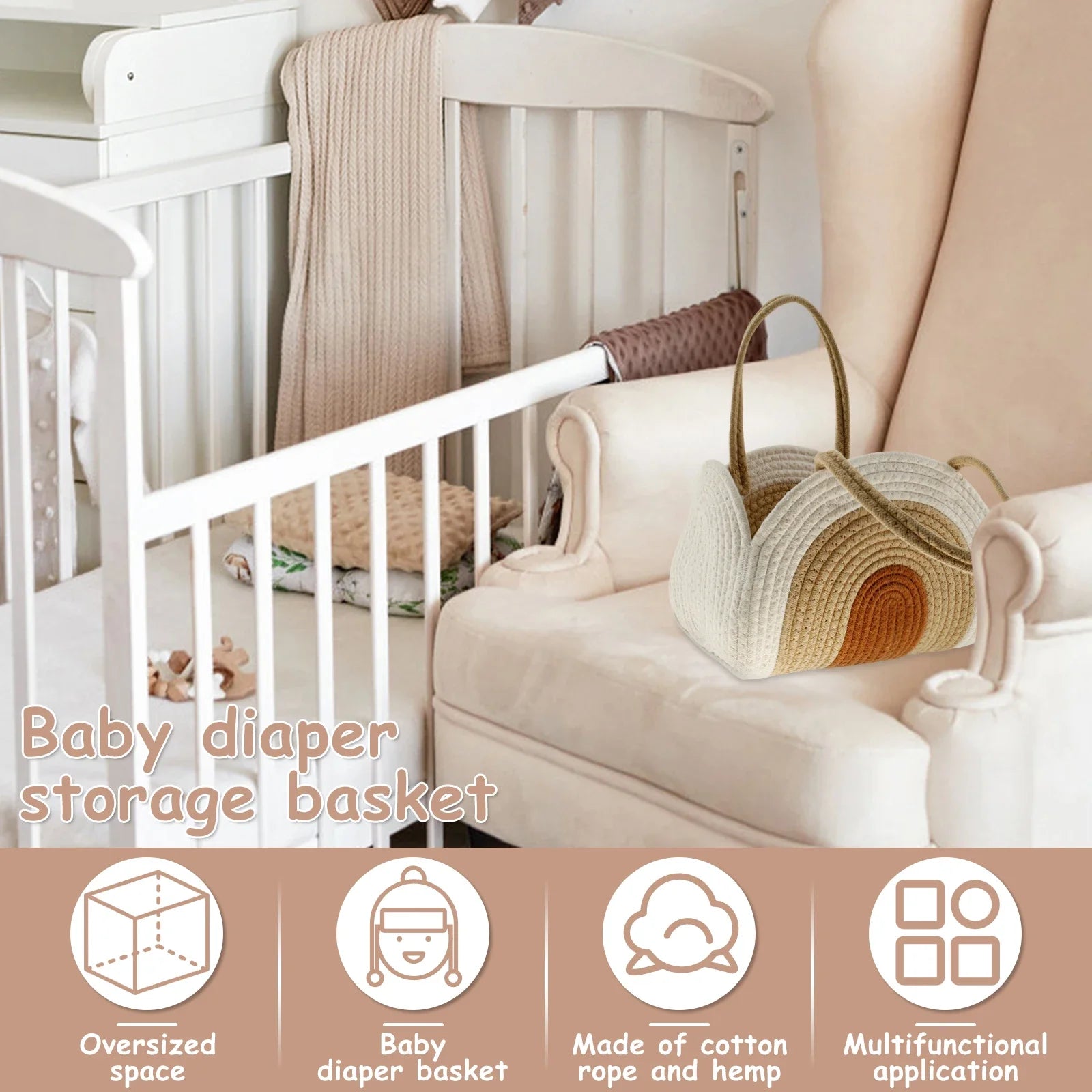 Sac à couches portable pour maman, grand format, accessoire de poussette pour couches de rechange.