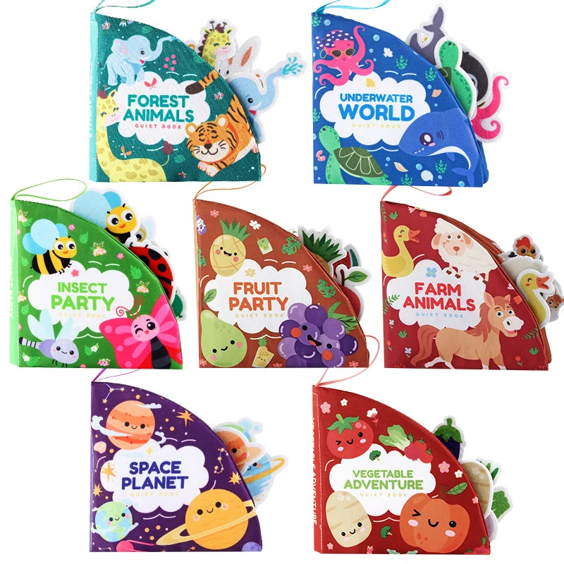 Livre en tissu doux pour bébé, enseigne les couleurs, jouet d'éveil interactif pour nourrissons.