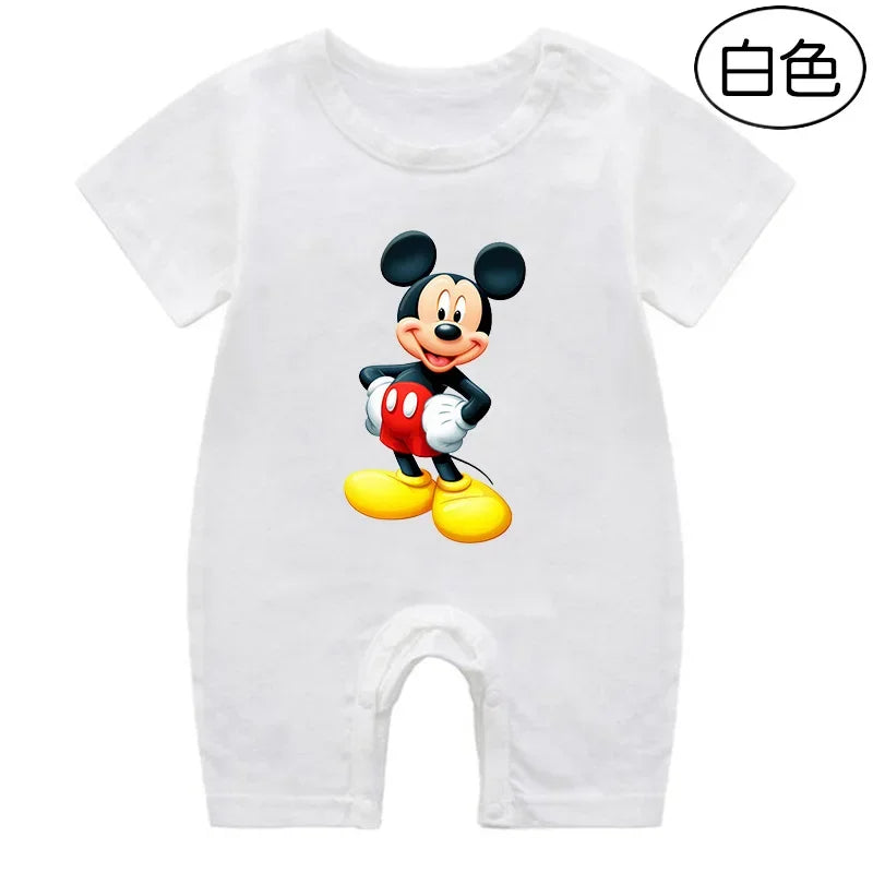 Summer Newborn Baby Romper Cartoon Mickey Minnie Mouse Print Boy Girl Jumpsuit Roupas Bebe Infant Clothes Toddler Pajamas Outfit