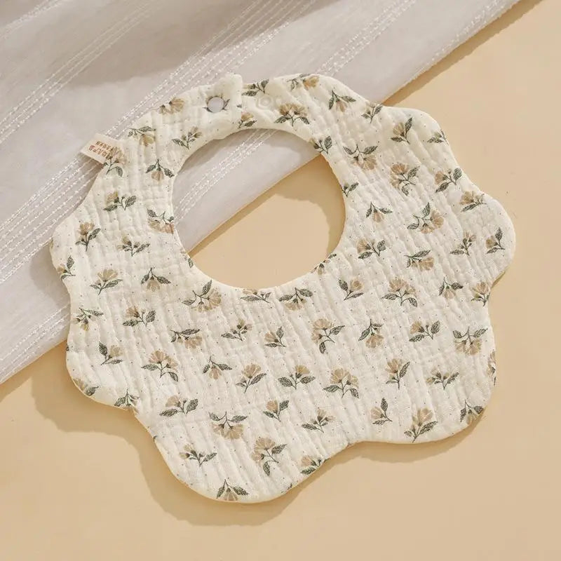 ✰✪1 Bavoir bébé en coton pour nouveau-né, bavoir bandana absorbant la salive, bavoir à volants et à fleurs, accessoires pour bébé
