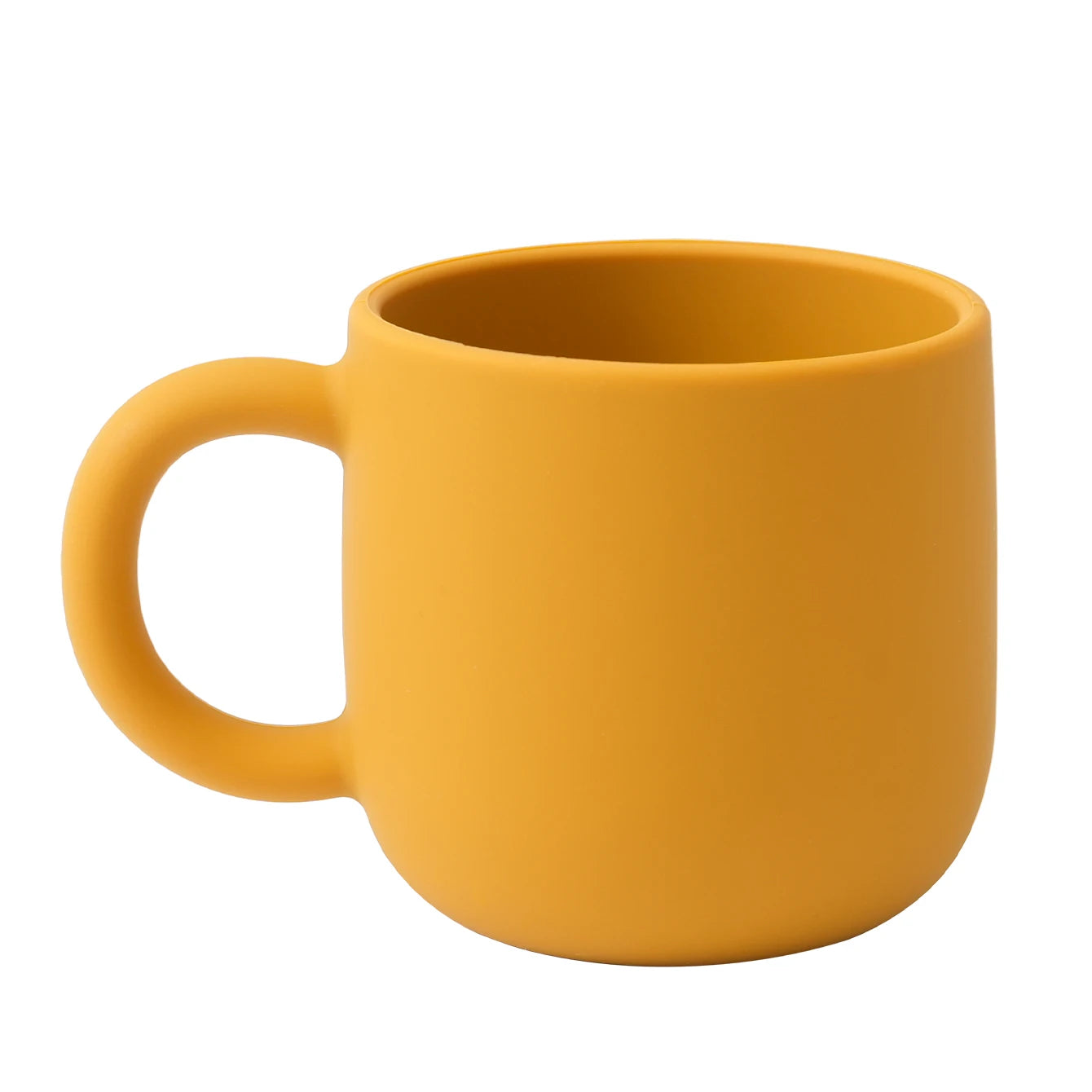 Gobelet d'alimentation pour bébé en silicone Color Kids (1 pièce), avec poignée unique, sans BPA, couleur unie, idéal comme cadeau de naissance.