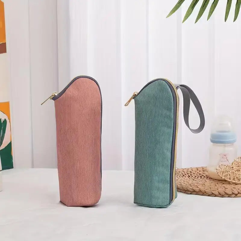 Sac isotherme portable pour biberon, imperméable et chauffant, idéal pour les poussettes et les accessoires d'allaitement.