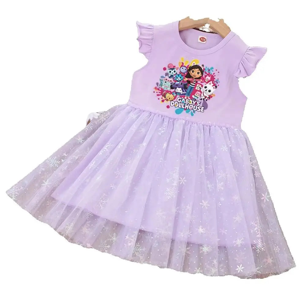 Robe d'été pour filles, nouveauté, vêtements pour enfants, manches courtes, confortable et respirante, robe de princesse mignonne pour enfants, fête d'anniversaire de bébé.
