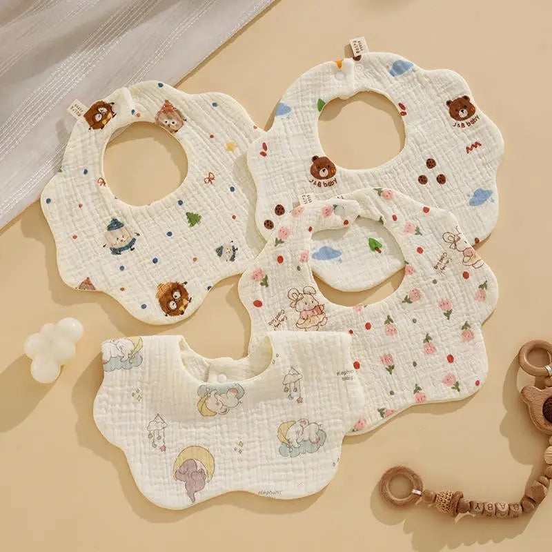 ✰✪1 Bavoir bébé en coton pour nouveau-né, bavoir bandana absorbant la salive, bavoir à volants et à fleurs, accessoires pour bébé