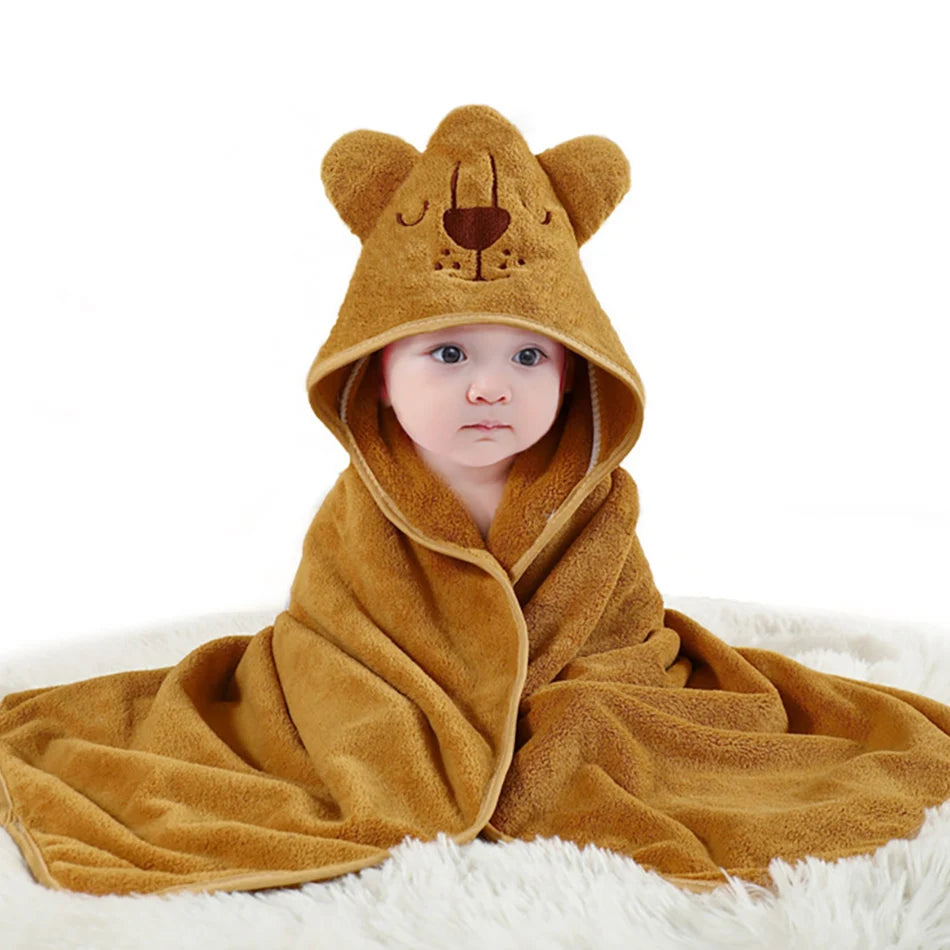 Couverture bébé garçon fille motif dinosaures et animaux, couverture froide à capuche, kit d'accessoires pour berceau, lange pour bébé enfant, serviette de bain en velours à séchage rapide