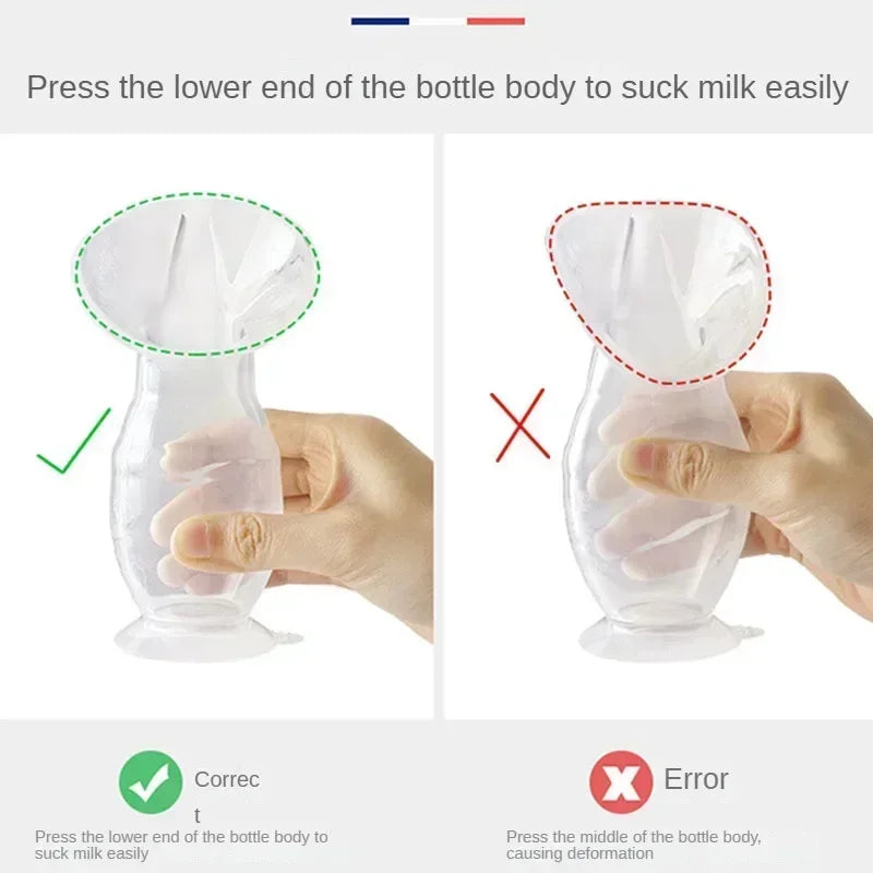 Tire-lait manuel pour l'allaitement, avec collecteur de lait automatique et système de correction automatique. Sans BPA.