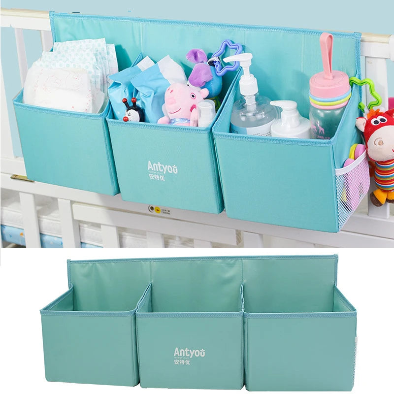 Grand sac de rangement suspendu pour jouets et couches, idéal pour le berceau, le lit bébé et autres accessoires de puériculture.