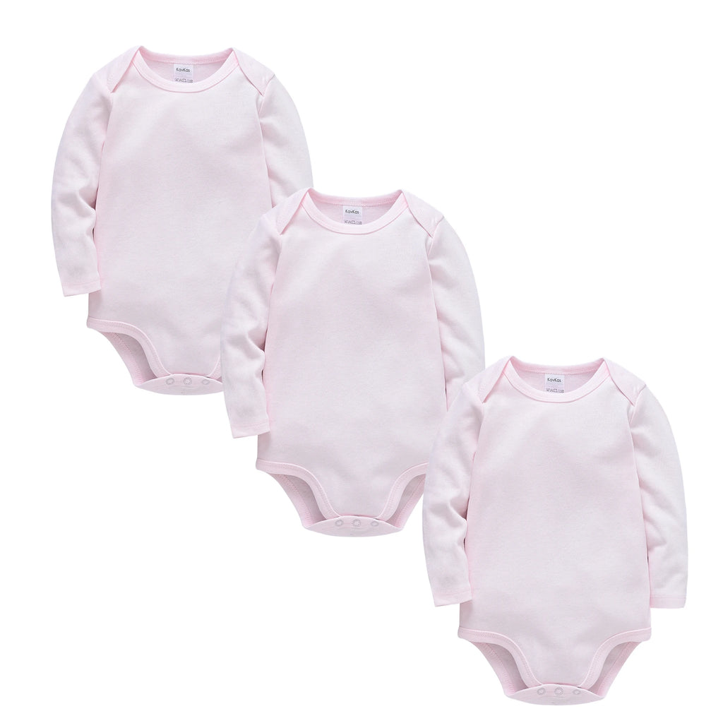 Honeyzone 3PCS/Sets Red Unisex Baby Bodysuit Loungewear Soft Long Sleeve Cotton One-Piece Jumpsuit Newborns Baby Clothing Babies