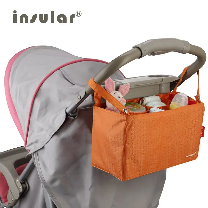 Sac de poussette Insular, organisateur pour maman, panier à langer avec crochet - Accessoires pour poussette pour nouveaux parents.