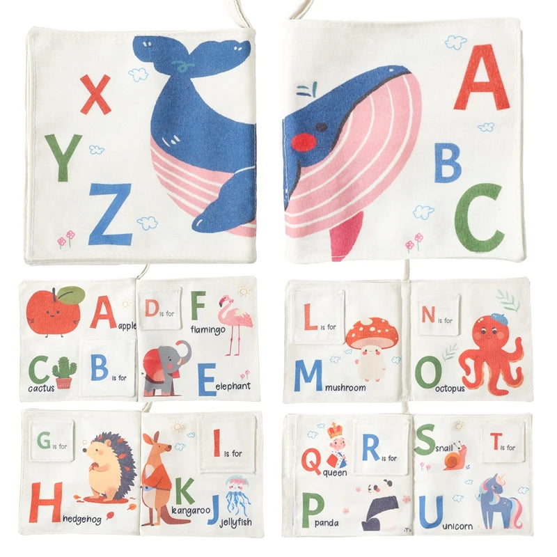 Livre Montessori pour bébé, doux et tactile, en tissu à contraste élevé, pour l'éveil sensoriel des tout-petits (cadeau idéal).