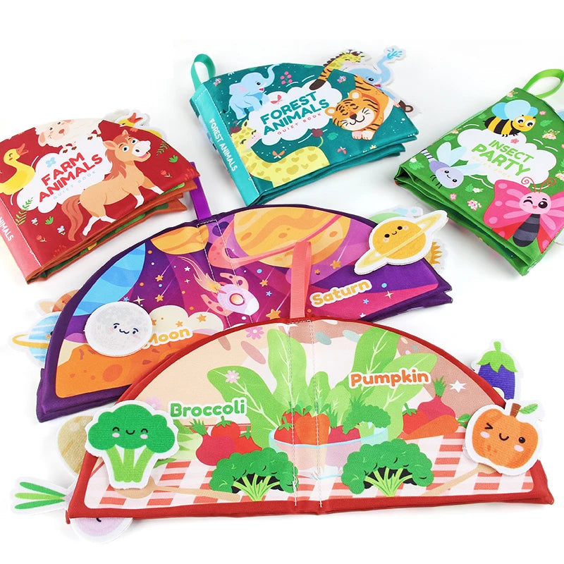 Livre en tissu doux pour bébé, enseigne les couleurs, jouet d'éveil interactif pour nourrissons.