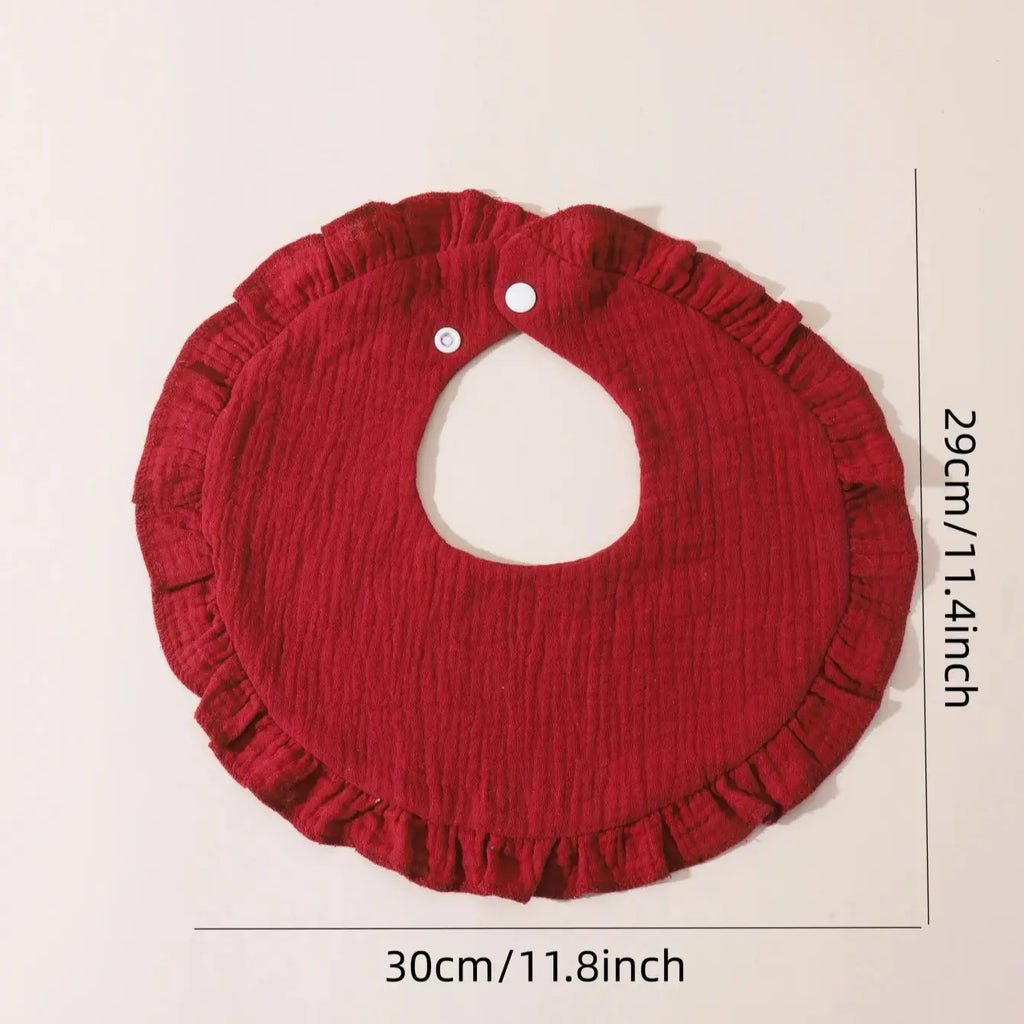 Lot de 3 bavoirs pour bébé (couleur unie, à volants) - Accessoires pour bébé.