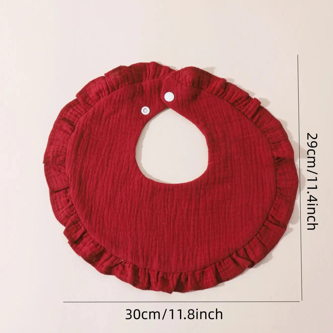 Lot de 3 bavoirs pour bébé (couleur unie, à volants) - Accessoires pour bébé.