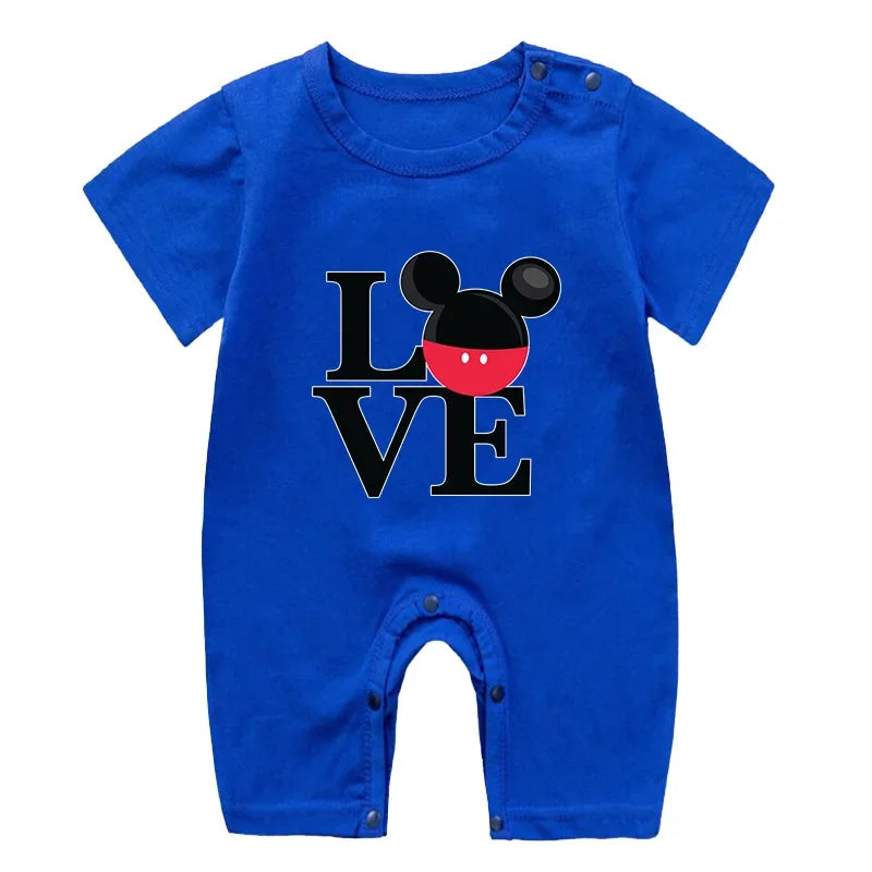 Summer Newborn Baby Romper Cartoon Mickey Minnie Mouse Print Boy Girl Jumpsuit Roupas Bebe Infant Clothes Toddler Pajamas Outfit