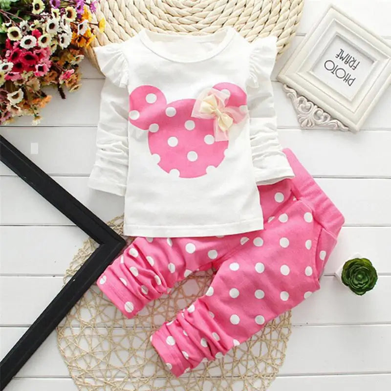 Winter Girls Clothing Clothes Bow Tops T Shirt+Pants 2 pcs Kids Clothes Baby Girl Infant Clothing Kids Jogging Suits