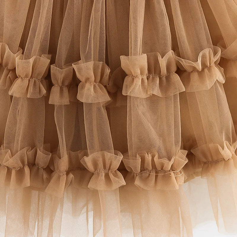 DE PEACH Jupes tutu en tulle duveteux pour bébés filles, été et printemps, robe de bal pour enfants, vêtements de princesse pour fêtes et danses.