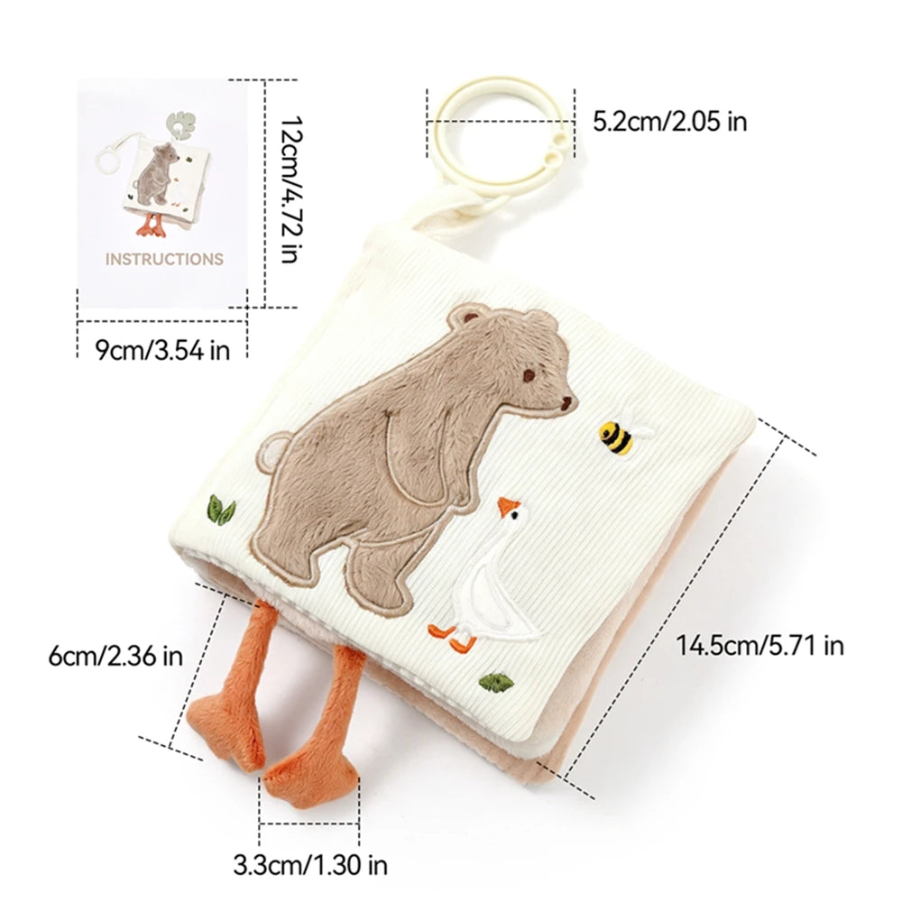 Livre en tissu éducatif pour bébé, jouet, petit agneau mignon, livre apaisant pour l'éveil cognitif des tout-petits, cadeau essentiel pour les nouveau-nés.