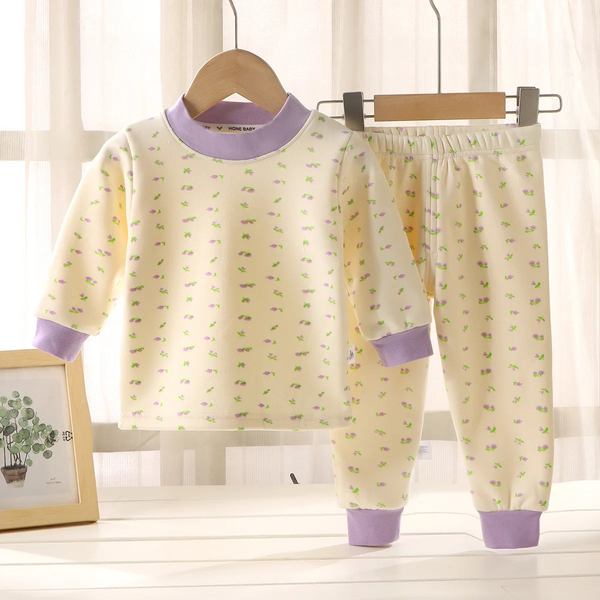 Kids Autumn Winter Thicken Warm Pajamas Toddler Baby Cute Cartoon Long Sleeve Pyjamas Boys Girls Casual Sleepwear Clothing Sets