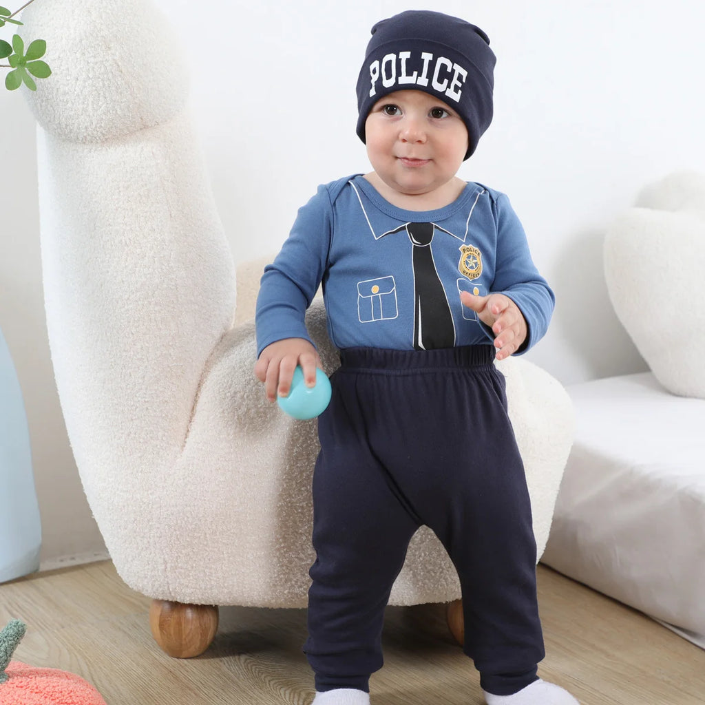 Déguisement pour bébé garçon, tenue de pompier, policier, médecin, pilote, cosplay, Halloween, carnaval et bien plus encore.