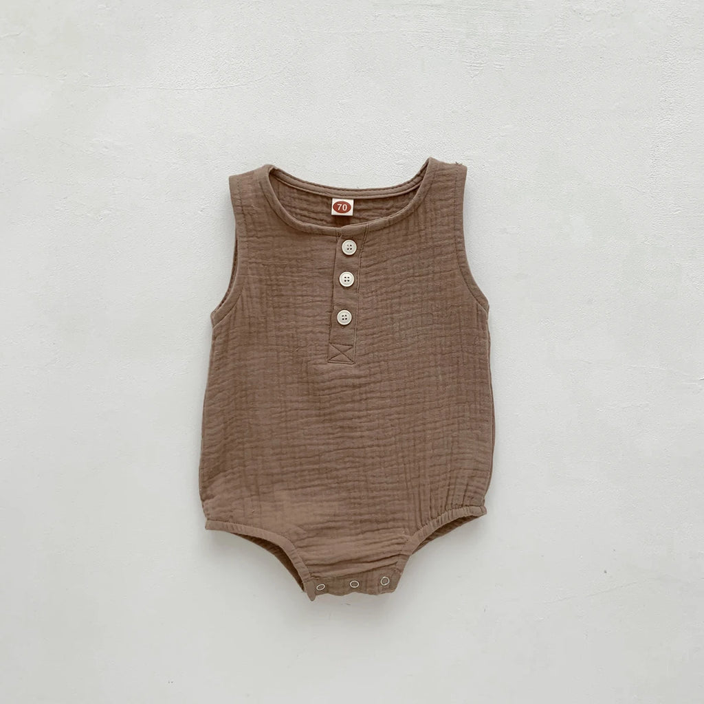 Baby Infant Newborn Girls&boys Comfort Button Sleeveless Romper Jumpsuit Bodysuit Summer Clothes