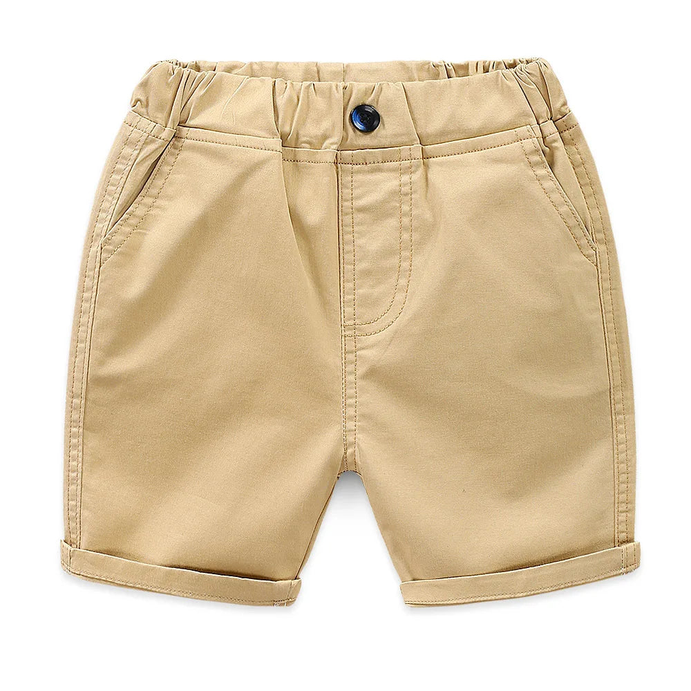 DE PEACH Nouveaux shorts décontractés d'été pour garçons et filles, couleur unie, en coton, pour la plage. Vêtements pour enfants de 2 à 8 ans.