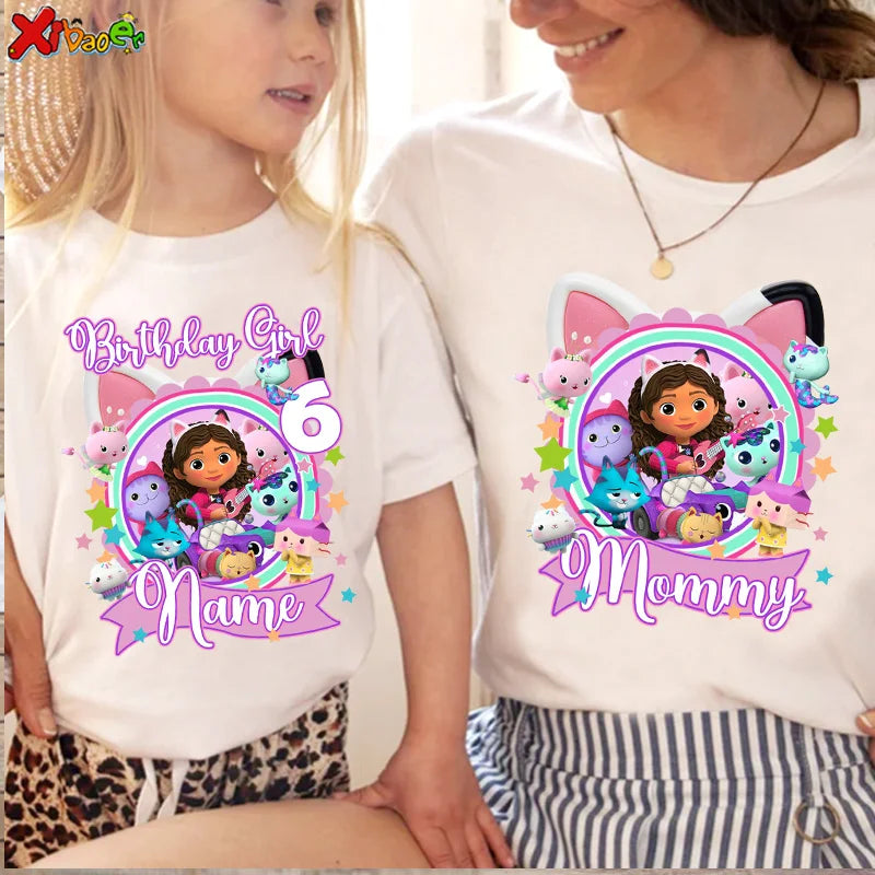 birthday t shirt for girls personalized name Princess Family Matching Outfits Party Toddler Baby T-shirt Family Look  5 8 Years