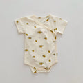 Newborn Girls Boys Baby Romper Fruit Flower Print Short-sleeved Cotton Soft Jumpsuit Infant Clothes