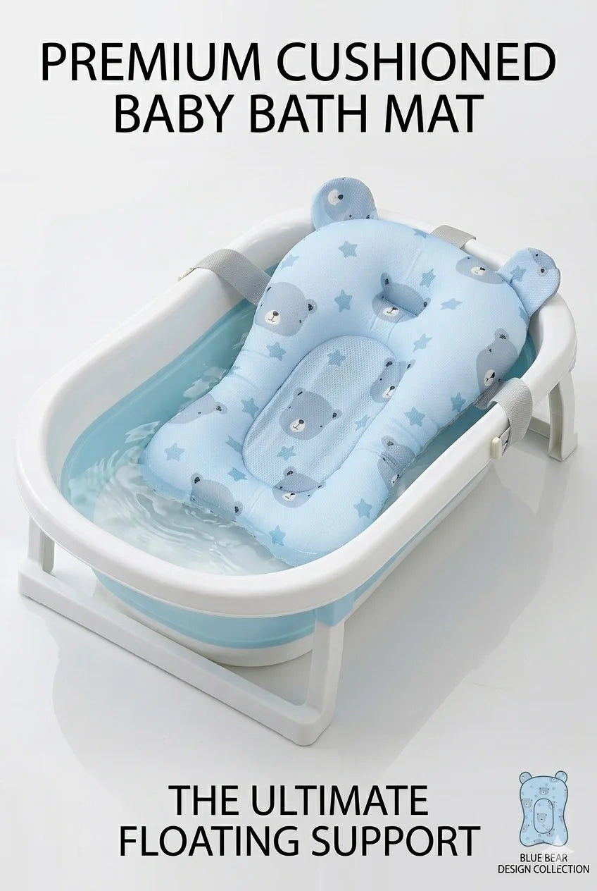Newborn Baby Bath Pad Non-Slip Bathtub Seat Support Mat, Safety Security Bath Pillow Floating Soft Cushion for Infant