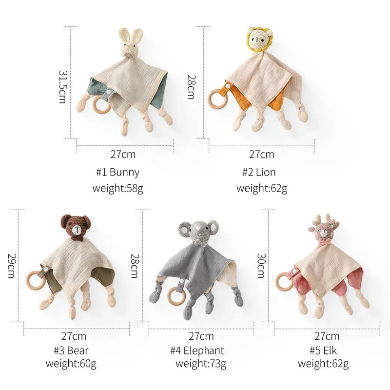 1 bavoir-tétine apaisant pour bébé, peluche éléphant en bois, anneau de dentition, accessoires de confort pour le sommeil et l'allaitement.