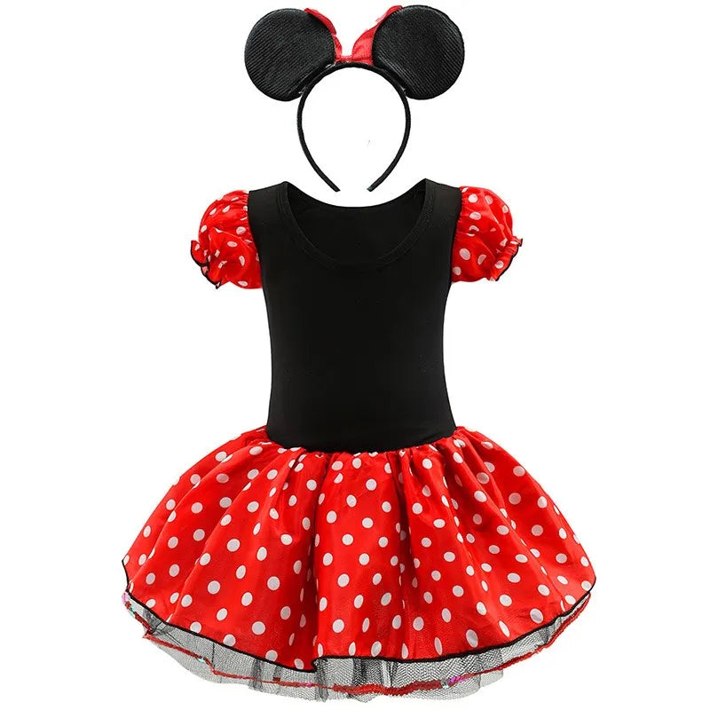 Robe tutu de ballet pour bébé fille, robe d'été à pois et nœuds, bandeau, déguisement de souris pour enfants, vêtements pour Noël et anniversaires.